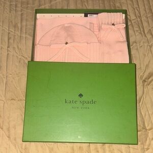 Kate Spade Blush Knit Hat, Gloves, Scarf Set